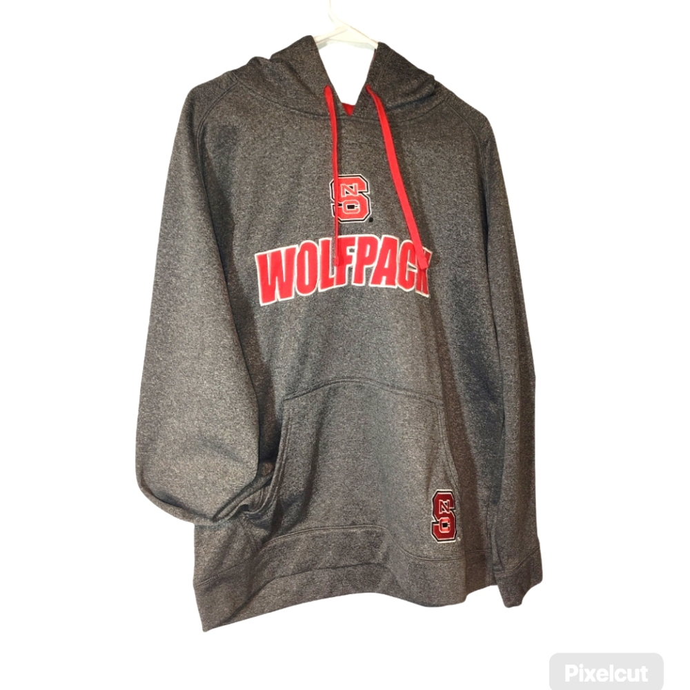 Champion elite NC STATE WOLFPACK NCAA HOODIE Grey Red SIZE-XL